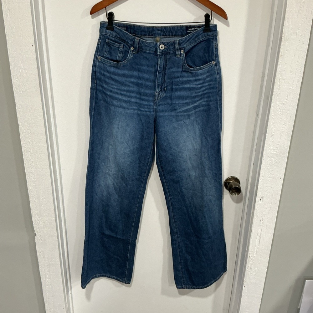 Buffalo David Bitton Jeans Women's Sz.30 Blue Addie Wide Leg High Rise Whiskered